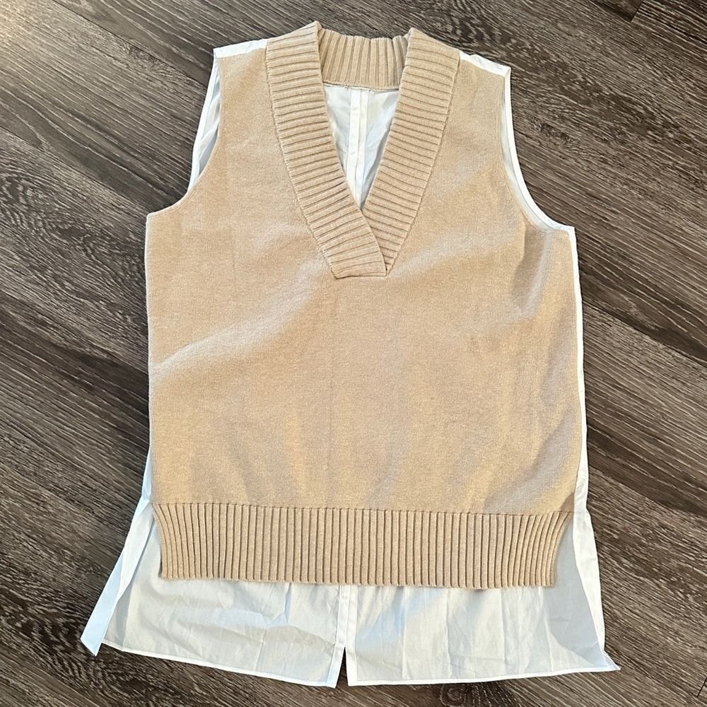 Naadam Mixed Media V Neck